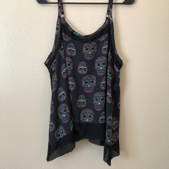 High-low Flowy Sugar Skull Tank - Picture 2 of 4